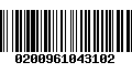 Código de Barras 0200961043102