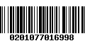 Código de Barras 0201077016998