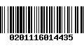 Código de Barras 0201116014435