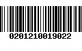 Código de Barras 0201210019022