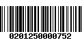 Código de Barras 0201250000752