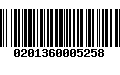 Código de Barras 0201360005258