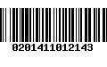 Código de Barras 0201411012143