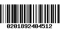 Código de Barras 0201892404512