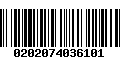 Código de Barras 0202074036101