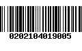 Código de Barras 0202104019005