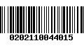 Código de Barras 0202110044015