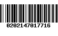 Código de Barras 0202147017716