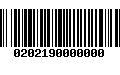 Código de Barras 0202190000000