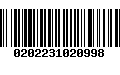 Código de Barras 0202231020998