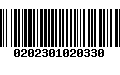 Código de Barras 0202301020330