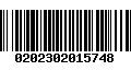 Código de Barras 0202302015748