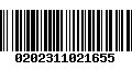 Código de Barras 0202311021655