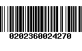 Código de Barras 0202360024270