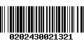 Código de Barras 0202430021321