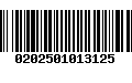 Código de Barras 0202501013125