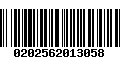 Código de Barras 0202562013058