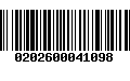 Código de Barras 0202600041098