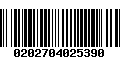 Código de Barras 0202704025390