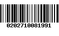 Código de Barras 0202710081991