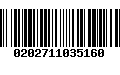 Código de Barras 0202711035160