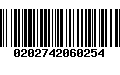 Código de Barras 0202742060254