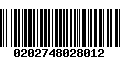 Código de Barras 0202748028012