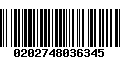 Código de Barras 0202748036345