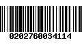 Código de Barras 0202760034114