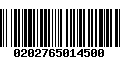 Código de Barras 0202765014500