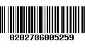 Código de Barras 0202786005259