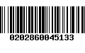 Código de Barras 0202860045133