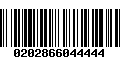 Código de Barras 0202866044444