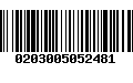 Código de Barras 0203005052481