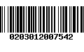 Código de Barras 0203012007542