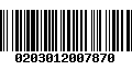 Código de Barras 0203012007870