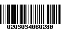 Código de Barras 0203034060280