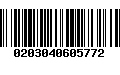 Código de Barras 0203040605772