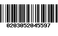 Código de Barras 0203052045597