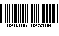 Código de Barras 0203061025580