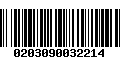 Código de Barras 0203090032214