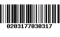 Código de Barras 0203177030317