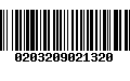 Código de Barras 0203209021320