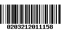 Código de Barras 0203212011158