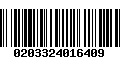 Código de Barras 0203324016409