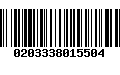 Código de Barras 0203338015504