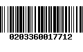 Código de Barras 0203360017712