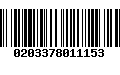 Código de Barras 0203378011153