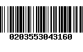 Código de Barras 0203553043160