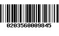 Código de Barras 0203560009845